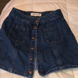 Button up denim skirt